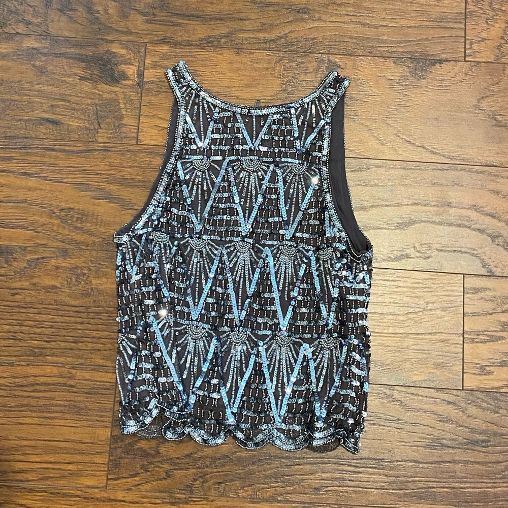 Gunmetal colored embellished shirt